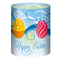 Mini-Tischlichter "Ambiente" Happy Easter blau - Motiv 141