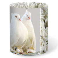 Mini-Tischlichter "Ambiente" weiße Tauben - Motiv 112