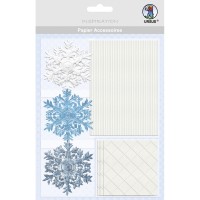 Papier Accessoires "Eiskristalle" blau