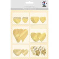 Papier Accessoires "goldene Herzen"