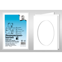 Passepartoutkarten oval mit Briefumschlägen DIN A6 hochdoppelt - 5 Stück