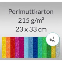 Pearlmuttkarton 23 x 33 cm - 5 Blatt