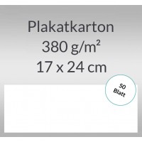 Plakatkarton 380 g/qm 17 x 24 cm weiß - 50 Blatt