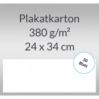 Plakatkarton 380 g/qm 24 x 34 cm weiß - 50 Blatt