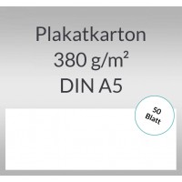 Plakatkarton 380 g/qm DIN A5 
weiß - 50 Blatt