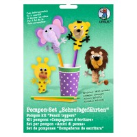 Pompon-Set "Schreibgefährten" Wildtiere