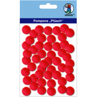 Pompons "Plüsch" 15 mm rubinrot