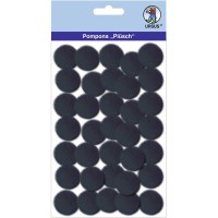 Pompons "Plüsch" 25 mm schwarz