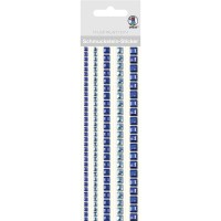 Schmuckstein Sticker "Bordüren" quadratisch blau