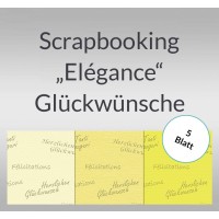 Scrapbooking Papier "Elegance" Glückwünsche - 5 Blatt