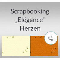 Scrapbooking Papier "Elegance" Herzen - 5 Blatt
