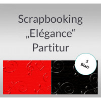 Scrapbooking Papier "Elegance" Partiture - 5 Blatt