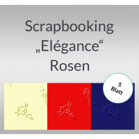 Scrapbooking Papier "Elegance" Rosen - 5 Blatt