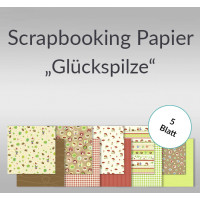 Scrapbooking Papier "Glückspilze" - 5 Blatt