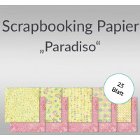 Scrapbooking Papier "Paradiso gelb" - 25 Blatt