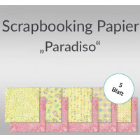 Scrapbooking Papier "Paradiso gelb" - 5 Blatt