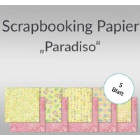 Scrapbooking Papier "Paradiso gelb" - 5 Blatt