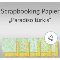 Scrapbooking Papier "Paradiso türkis" - 25 Blatt