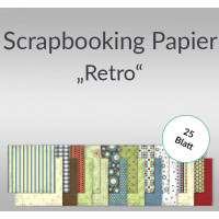 Scrapbooking Papier "Retro" - 25 Blatt