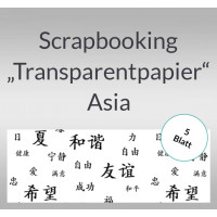 Scrapbooking Papier "Transparentpapier" Asia weiß - 5 Blatt