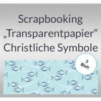 Scrapbooking Papier "Transparentpapier" Christliche Symbole Fisch - 5 Blatt