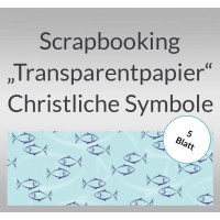 Scrapbooking Papier "Transparentpapier" Christliche Symbole Fisch - 5 Blatt