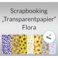 Scrapbooking Papier "Transparentpapier" Flora - 5 Blatt