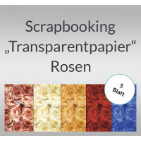 Scrapbooking Papier "Transparentpapier" Rosen - 5 Blatt