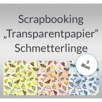 Scrapbooking Papier "Transparentpapier" Schmetterlinge - 5 Blatt