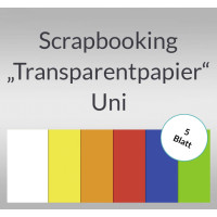 Scrapbooking Papier "Transparentpapier" Uni - 5 Blatt