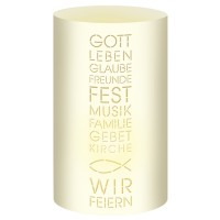 Silhouetten-Tischlichter "Filigrano" Worte creme - Motiv 24