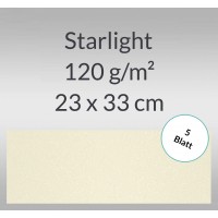 Starlight 120 g/qm 23 x 33 cm elfenbein - 5 Blatt