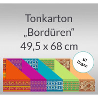 Tonkarton "Bordüren" 220 g/qm 49,5 x 68 cm - 10 Bogen