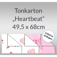 Tonkarton "Heartbeat" 220 g/qm 49,5 x 68 cm - 10 Bogen sortiert