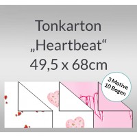 Tonkarton "Heartbeat" 220 g/qm 49,5 x 68 cm - 10 Bogen sortiert