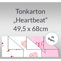 Tonkarton "Heartbeat" 220 g/qm 49,5 x 68 cm - 10 Bogen