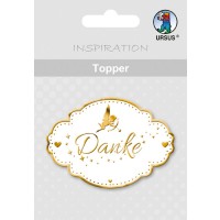 Topper "Danke 1" weiß/gold - Motiv 16