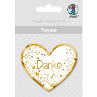 Topper "Danke 2" weiß/gold - Motiv 19