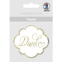 Topper "Danke" weiß/gold - Motiv 11