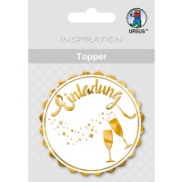 Topper "Einladung 2" weiß/gold - Motiv 27