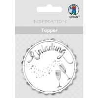 Topper "Einladung 2" weiß/silber - Motiv 27