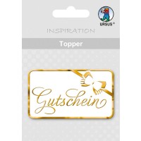 Topper "Gutschein" weiß/gold - Motiv 29