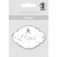 Topper "Menü 1" weiß/silber - Motiv 15