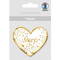 Topper "Menü 2" weiß/gold - Motiv 18