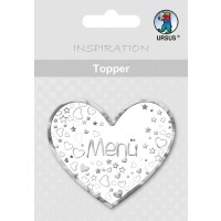 Topper "Menü 2" weiß/silber - Motiv 18