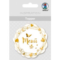 Topper "Menü" weiß/gold - Motiv 21