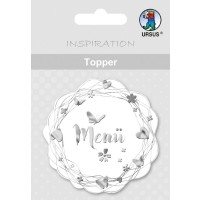 Topper "Menü" weiß/silber - Motiv 21