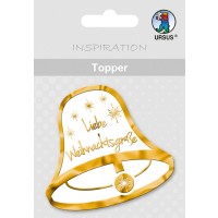 Topper "Weihnachtsglocke" weiß/gold - Motiv 33