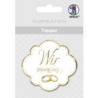 Topper "Wir trauen uns" weiß/gold - Motiv 05