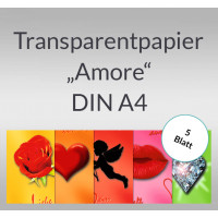 Transparentpapier "Amore" DIN A4 - 5 Blatt
